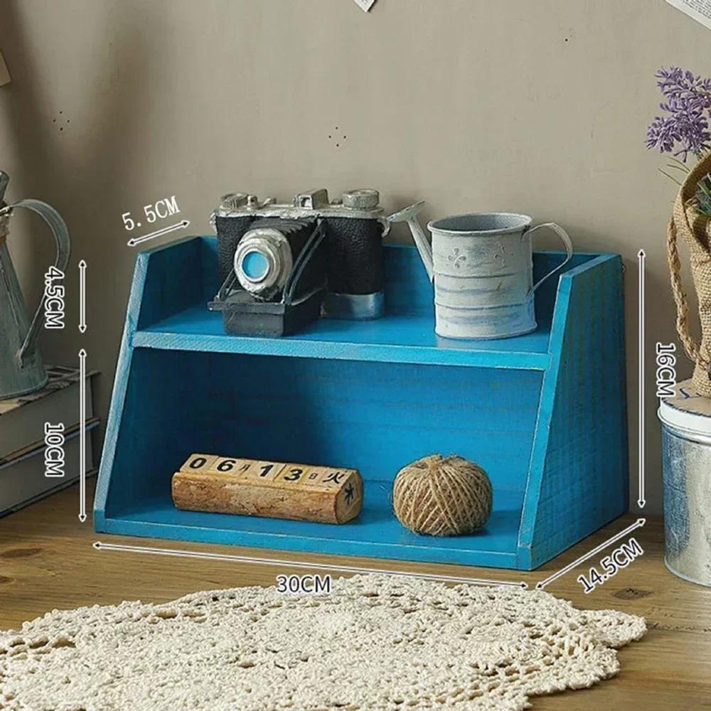 2 Layers Vintage Storage Holder Desktop Dustproof Trinket Perfume Drawer Storage Rack Multifunctional Dressing Table Organizer