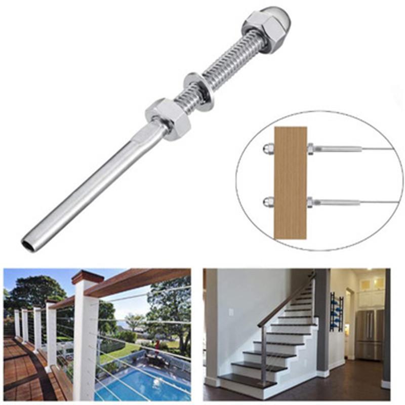 10Pcs Stainless Steel Threaded Tensioner Stud Ends for 1/8'' Cable Railing System High Quality