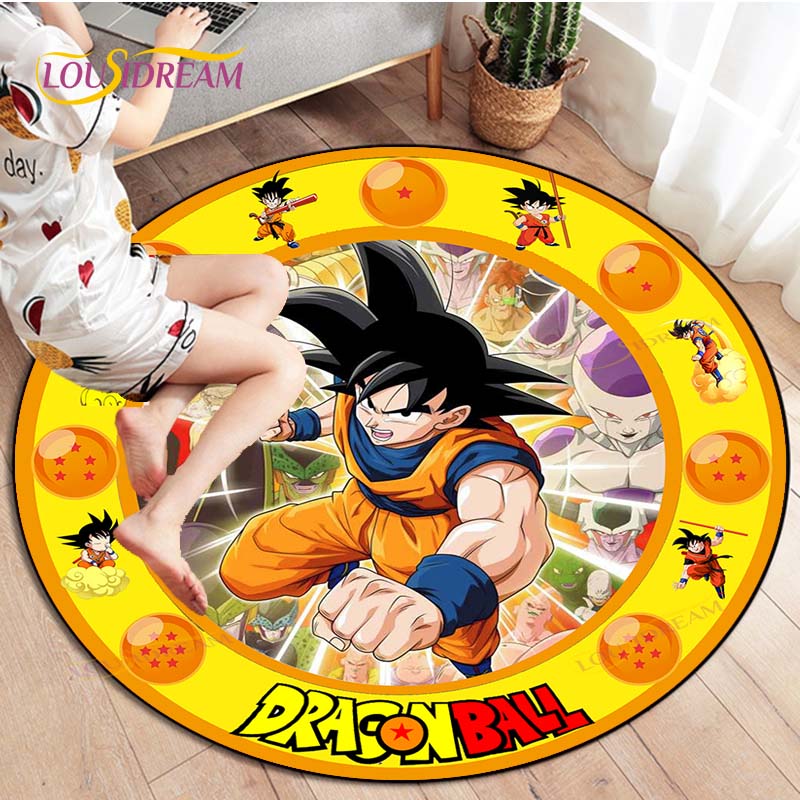 Dragon Ball Z Round Goku Living Room Decoration Carpet Kakarot Animation Rug Flannel Home Floor Mat Bedroom Rug