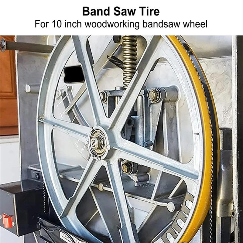 A25F-For 10 Inch Band Saw Wheel Replacement-2PCS Rubber Noise-Reduction Non-Slip Tire For Woodworking Projects