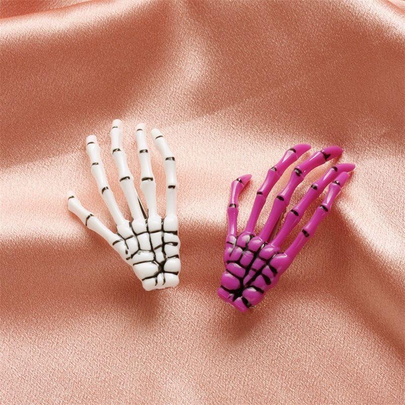 Harajuku Seitenclip Haarschmuck Gothic Skelett Hand Haarspange Blutige Skelett Hand Haarspange Single