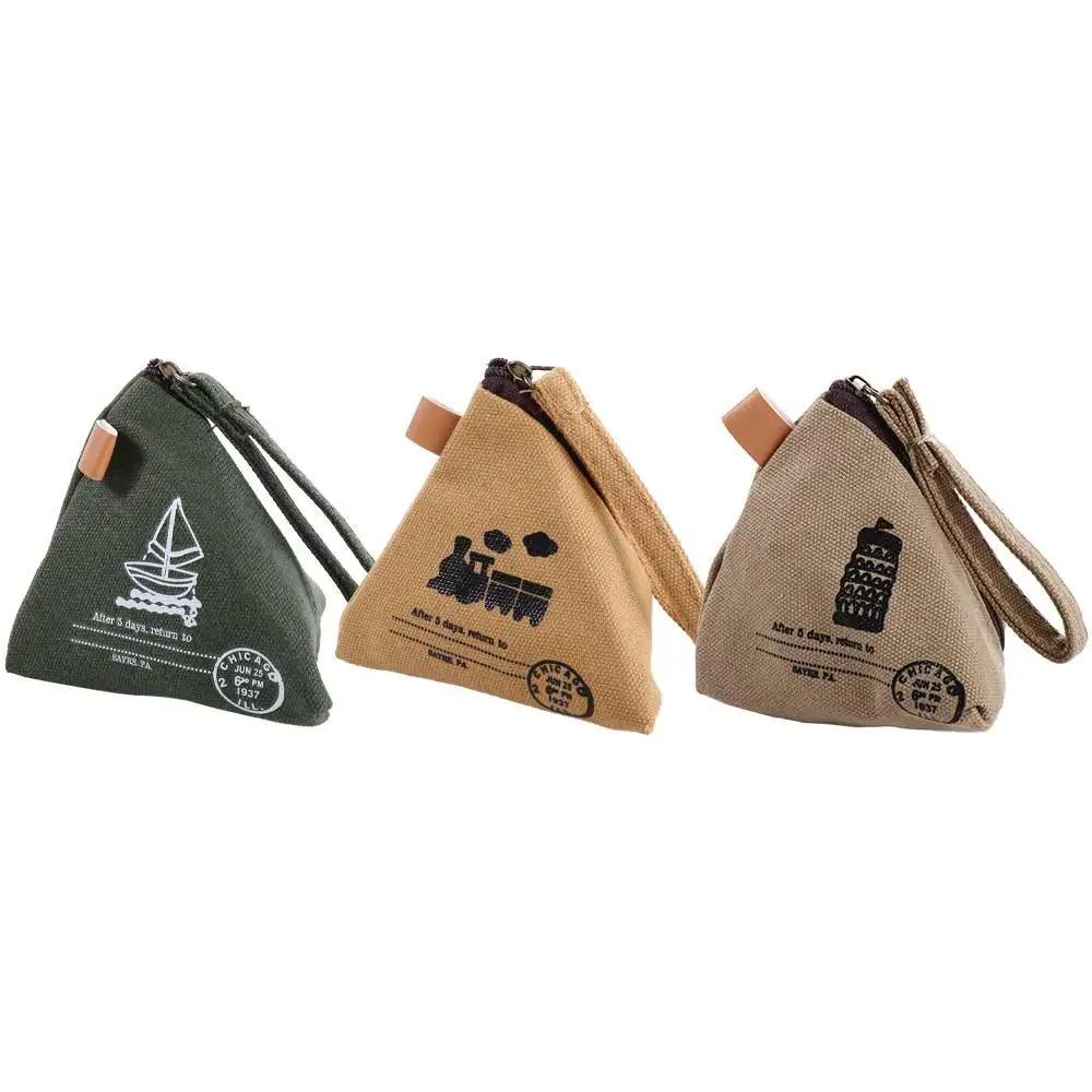 Korean Creative Dumpling Shape Coin Purse Retro Canvas Wallet Travel Portable Key Lipstick Storage Bag