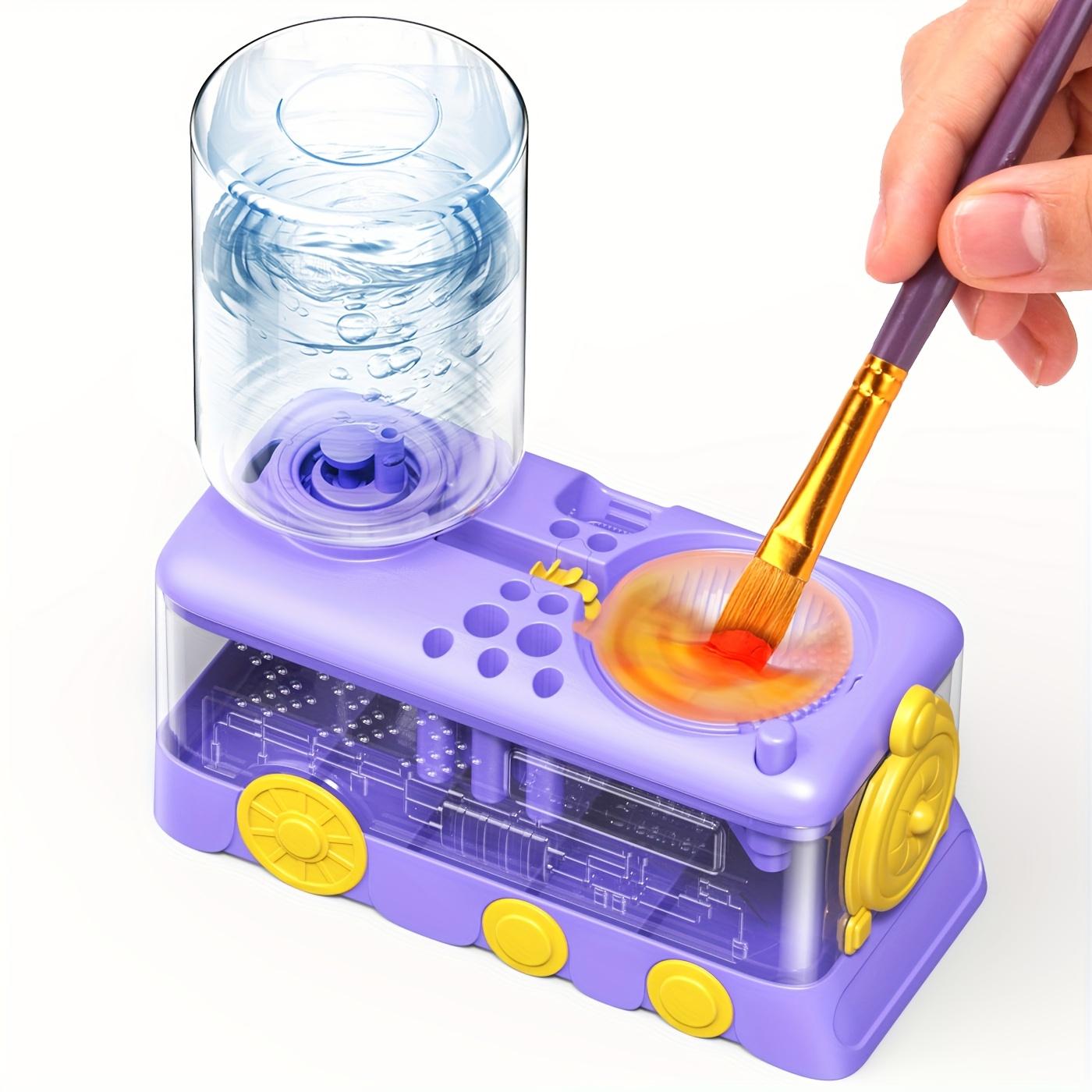 

1 НАБОР 5-в-1 Очиститель и подставка для кистей с водяным колесом - Высокоэффективная станция для мытья акриловых, акварельных и водорастворимых красок, очиститель кистей фиолетовый