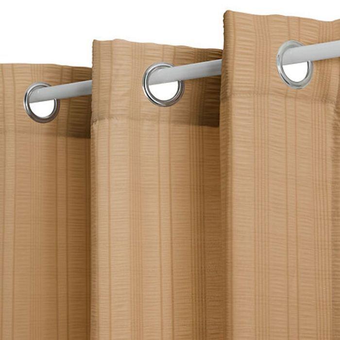 Voilage "Noa" motif rayures plissées tamisant 140 x 240 cm Atmosphera - Beige
