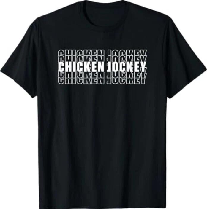 Funny Chicken Jockey Stacked Repeat Font Fun Gag Meme Humor T-Shirt XXXL