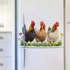 Countryside Chickens & Flowers Fridge Magnets, Farmhouse Wall Decals for Home Decor, Self-Adhesive