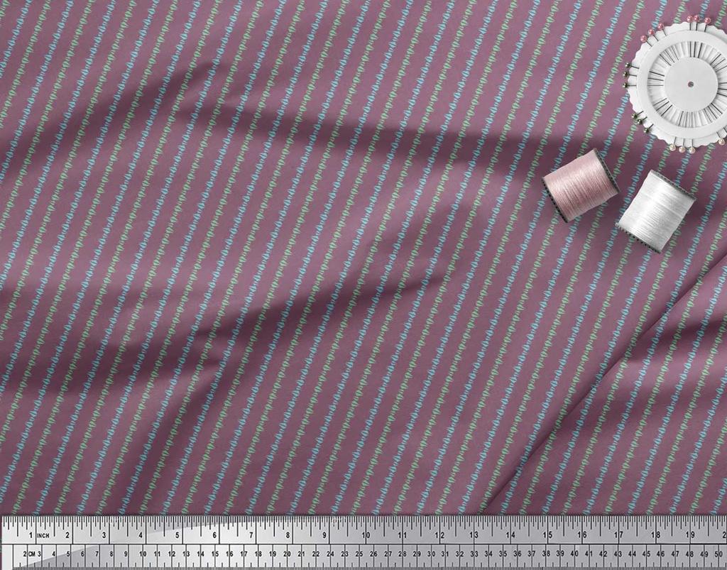 Soimoi Japan Crepe Satin Fabric Triangle Shirting Printed Craft Fabric by the Metre 42 Inch