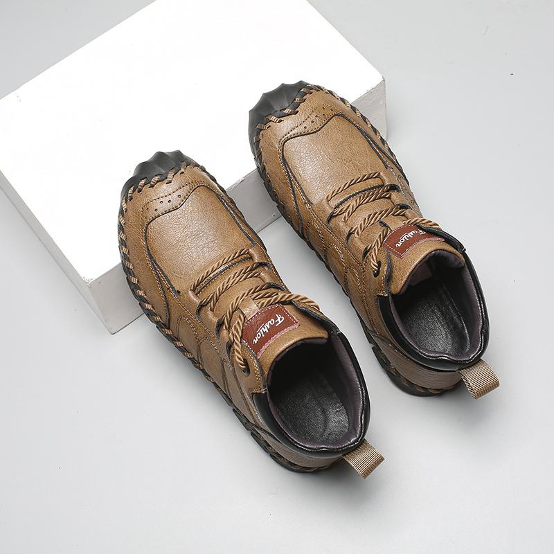 מגפי עור לגברים רוכסן נעליים יומיומיות גבוהות 39-48