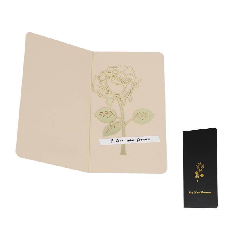 Electroplated Gold Rose Metal Bookmark for Book Paper Creative Items Lovely Korean Stationery Gift Valentine's Day