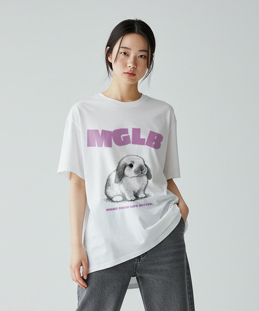MATCHGLOBE Baby Rabbit Oversized Tee (White)