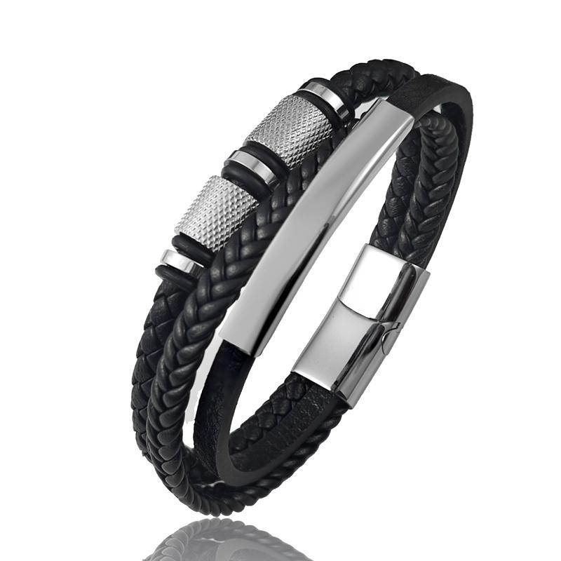 

Jiangmingao Jewelry Bracelet Classic Cool Men Punk Rock Fashion Bracelets Free Delivery Shipping Items Discount 20.5cm срібний