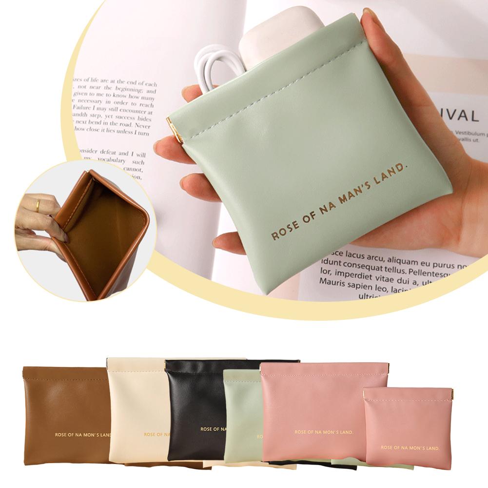 Simple Lipstick Makeup Storage Bag Women Fashion Portable Mini Key Jewelry Cosmetic Organizer Pouch Handbag Pu Small Bags Gift