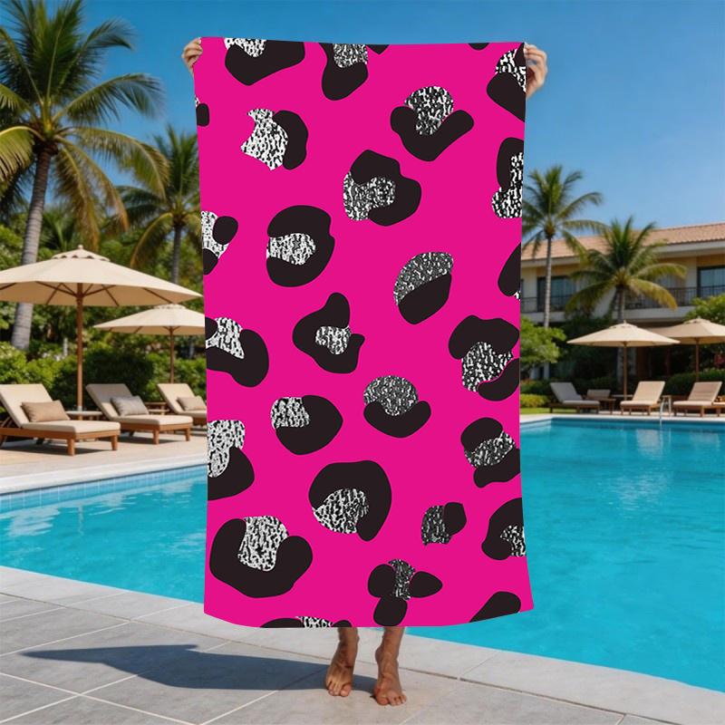 Retro Palm Trees Beach Towel Pink Blue Gradient Sunset Design Vintage Style Microfiber Towel For Summer