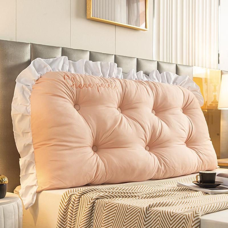Large Backrest Support Pillow Giant Tatami Cushion Lace Headboard Pillows Neck Filling Pillow Bedside Mattress Backrest Removable Washable Soft Mat