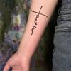 Wind Premium Dark Gothic Personality Pattern English Cross Tattoo Sticker
