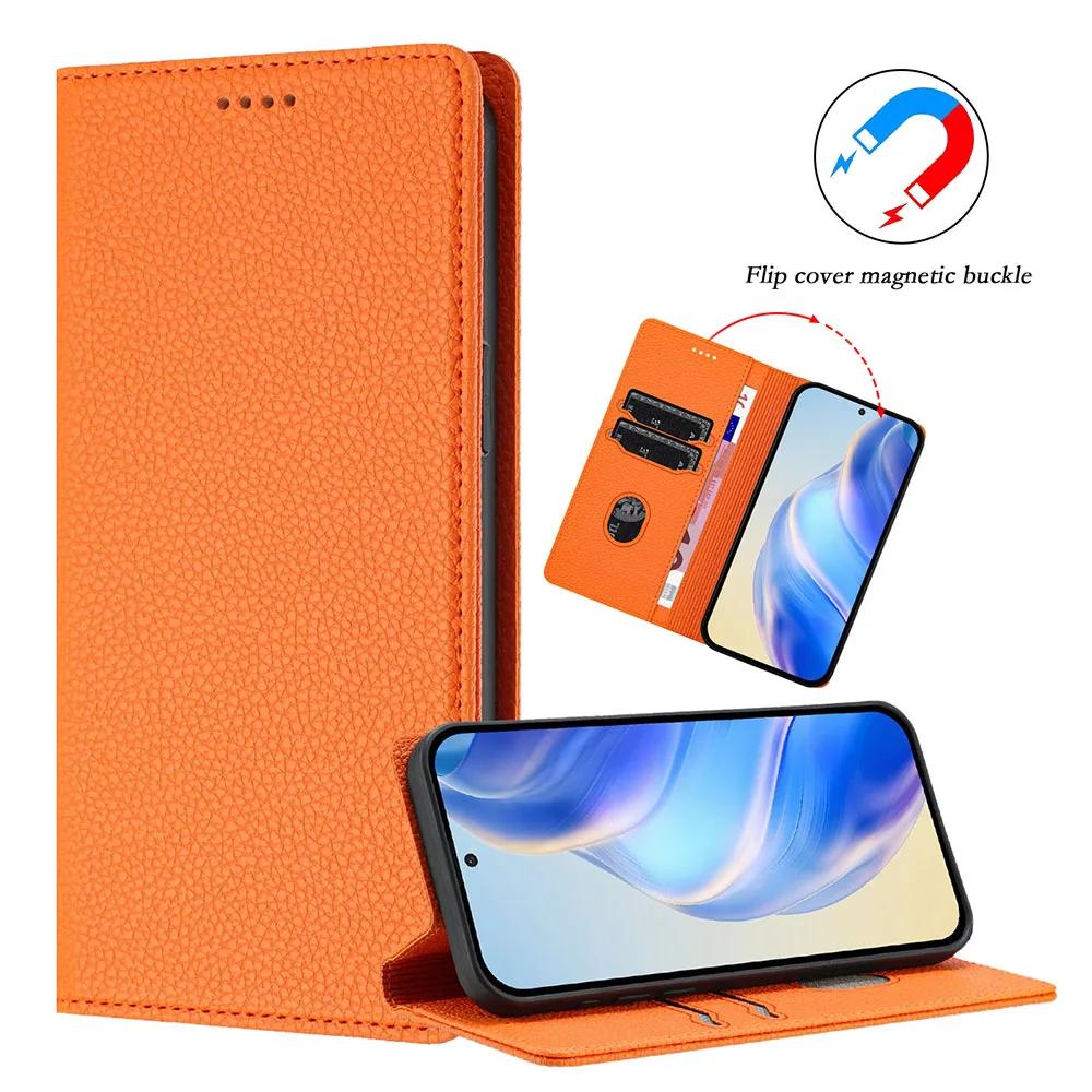 Litchi Pattern Wallet Flip Case For Samsung Galaxy S25 Ultra S24 Plus S23 FE S22 S21 Note20 Ultra Note 10 Plus Back Cover Fundas