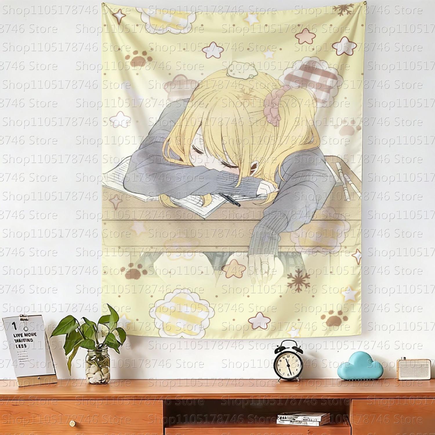 

Kawaii Anime Girl Wall Hanging Tapestry Cute Fashion Bedroom Background Home Decor Original Design Wall Tapestries 74x94cm(29x37in)
