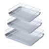 304 Stainless Steel Fruit Cake BBQ Tray Removable Cooling Rack Nonstick Barbecue Tray Square Baking Plate Kitchen Baking Tray