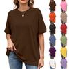Women Loose Fit Casual Round Neck Short Sleeve T Shirt Lightweight Comfortable Summer Top