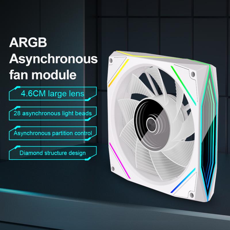 120mm ARGB CPU Fan 12V Large Air Volume 71 CFM 4pin PWM Case Cooler Fan Computer Chassis Fan Quiet Cooling Fan for Computer Case