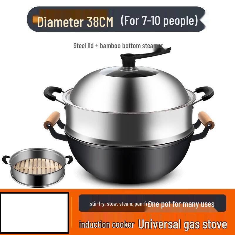 ZISIZ Thickened Non-Stick Induction Wok