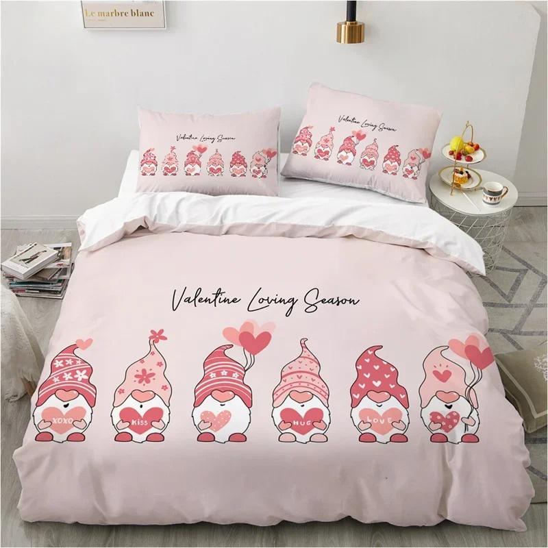 Cute Cartoon Animals Pink Toddler Bedding Set 3D Funny Cat Print Duvet Cover Twin Queen Size For Teens Kids Girls Bedroom Decor