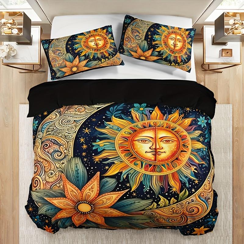 Sun And Moon Bedding Set 3D Printing 2-3 Piece Set (No Core) Suitable for Bedroom Duvet Cover Set Gift Home Decor Textile