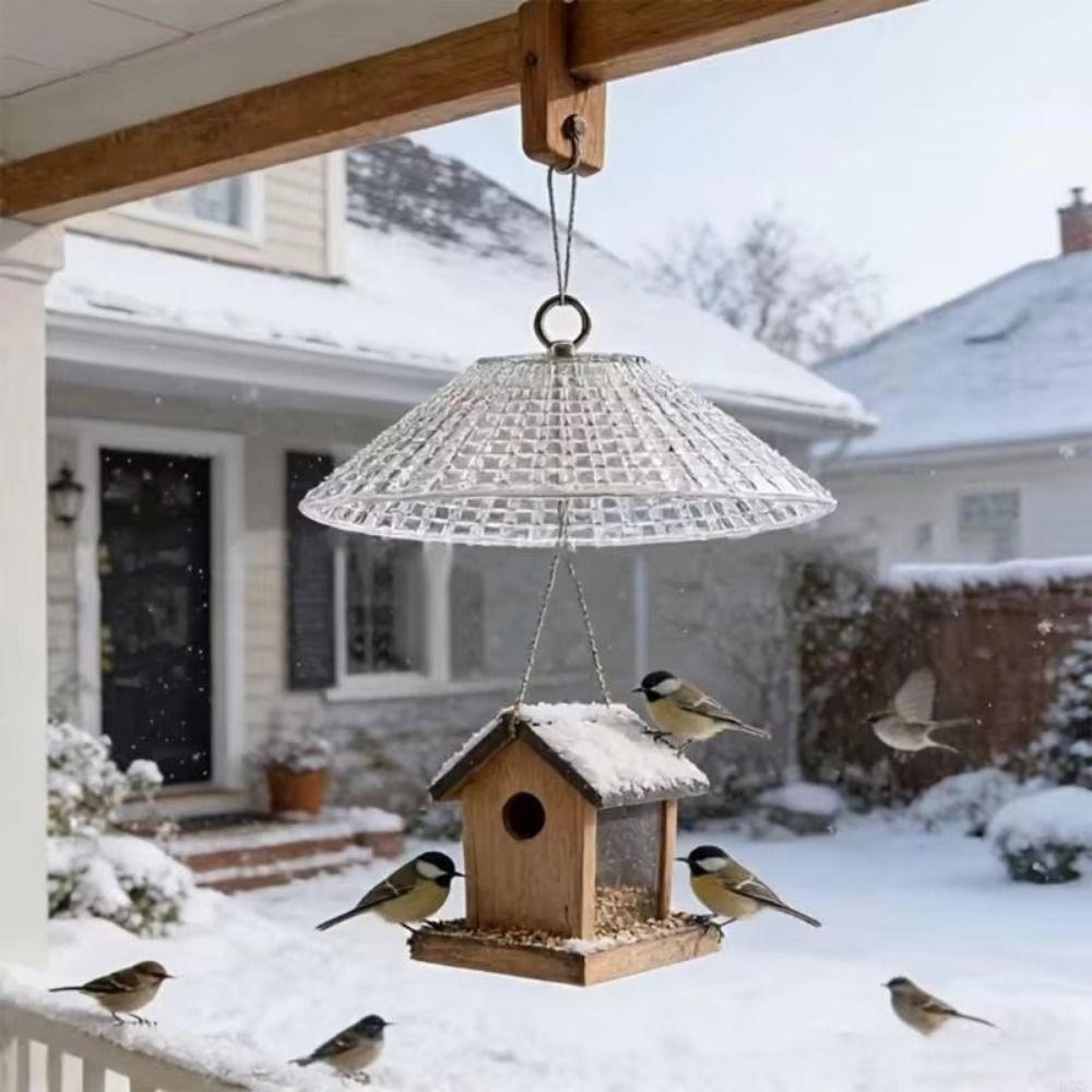 Plastic Hanging Bird Feeder Cover Heavy Duty Weatherproof Bird Feeder Protector Waterproof Large Bird Feeder Baffle Balcony
