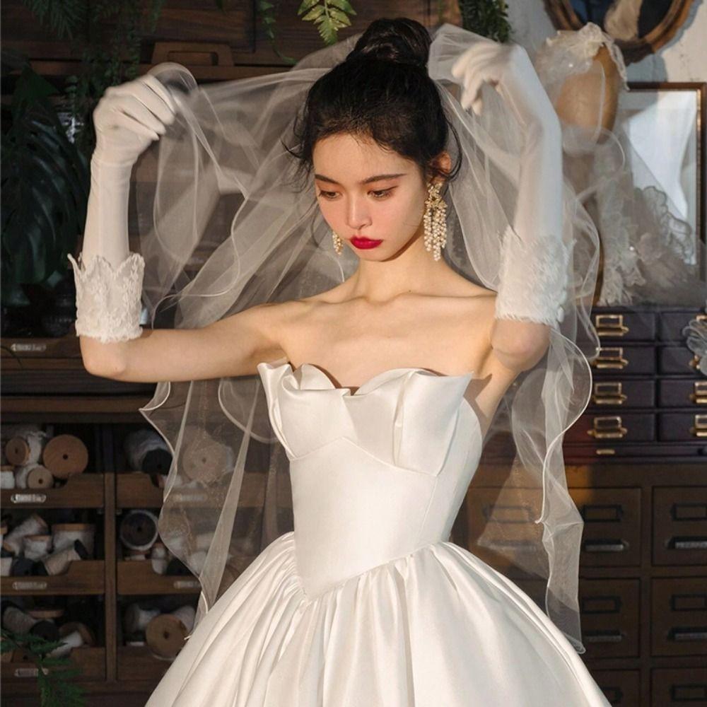 Short Wedding Veils Two Layer Bride Head Gauze New Bridal Veil  Bride Accessories