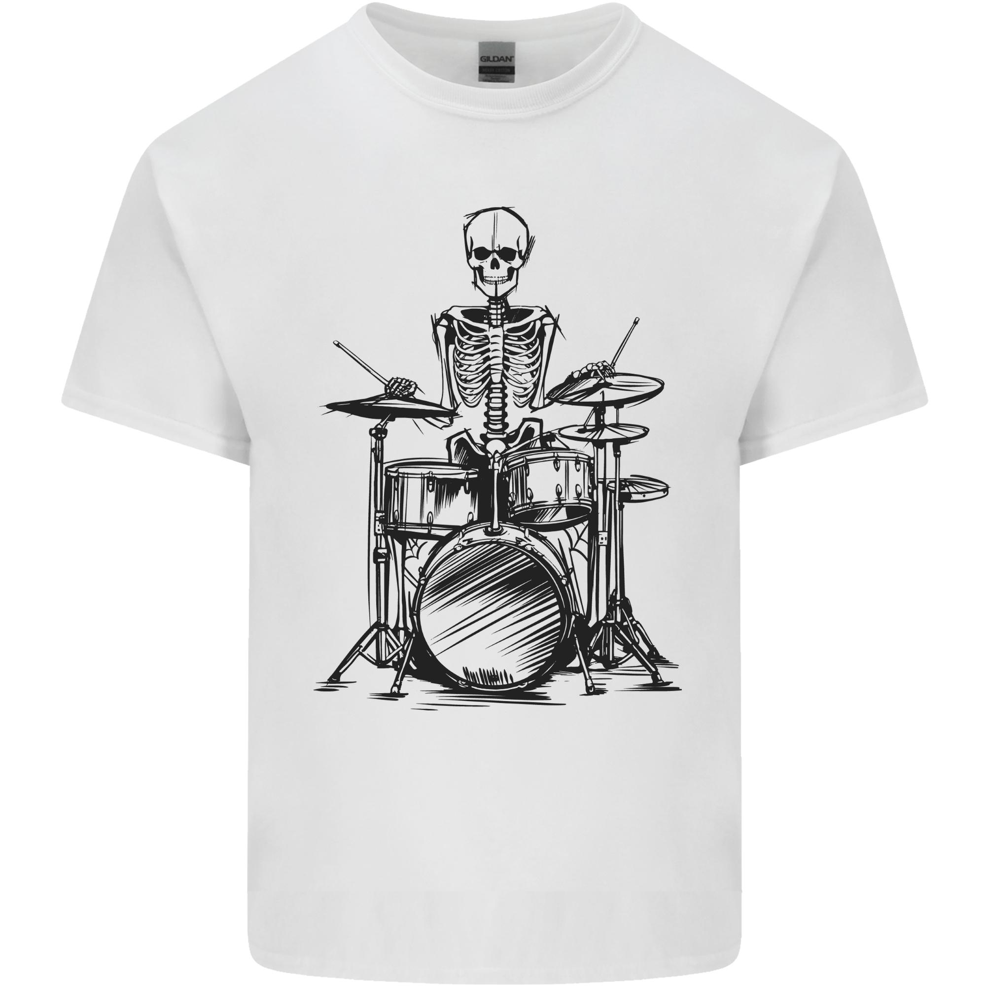 Skeleton Drummer Drums Drumming Unisexs Light Cotton TShirt S