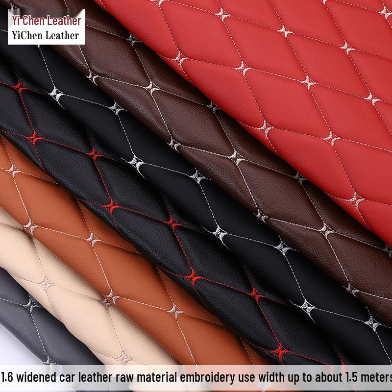 Thick Faux Leather Embroidered Car Interior Headliner & Foot Mat