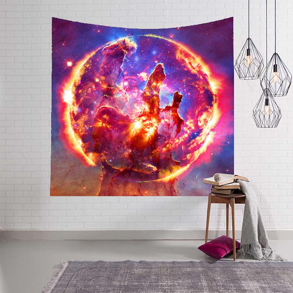 Galaxy Hanging Wall Tapestry Hippie Retro Home Decor Yoga Beach Towel Starry Sky Stars Blanket Table Cloth Scenery Decoration