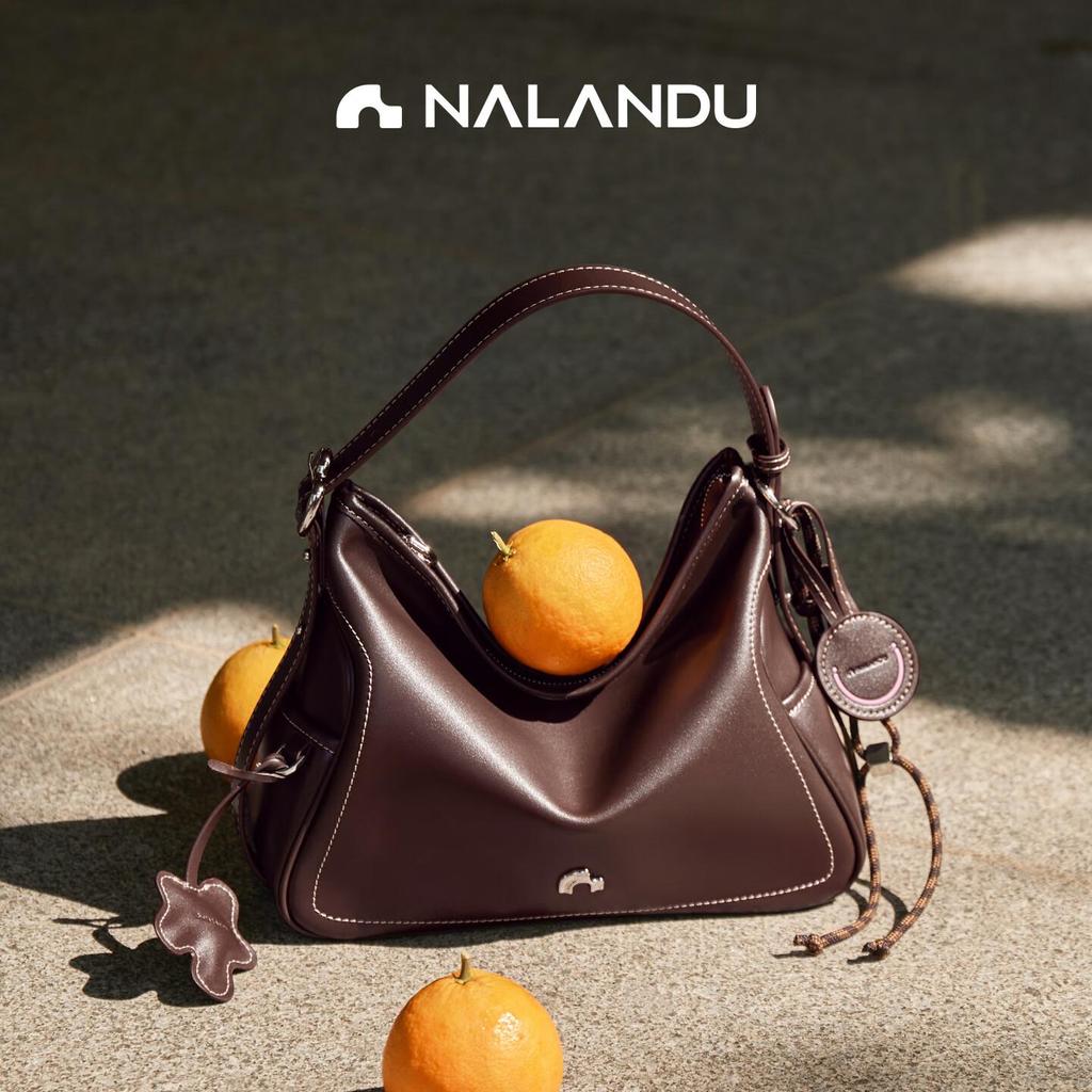 Nalandu Women's Shoulder Bag, Genuine Leather Casual Bag, Large Capacity