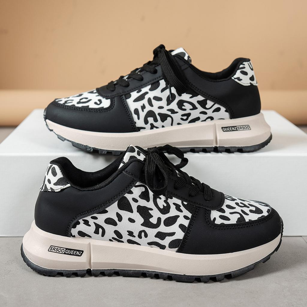 Foreign trade autumn and winter new leopard print sports shoes women's 2025 comfortable casual canvas shoes flat casual Forrest Gump shoes