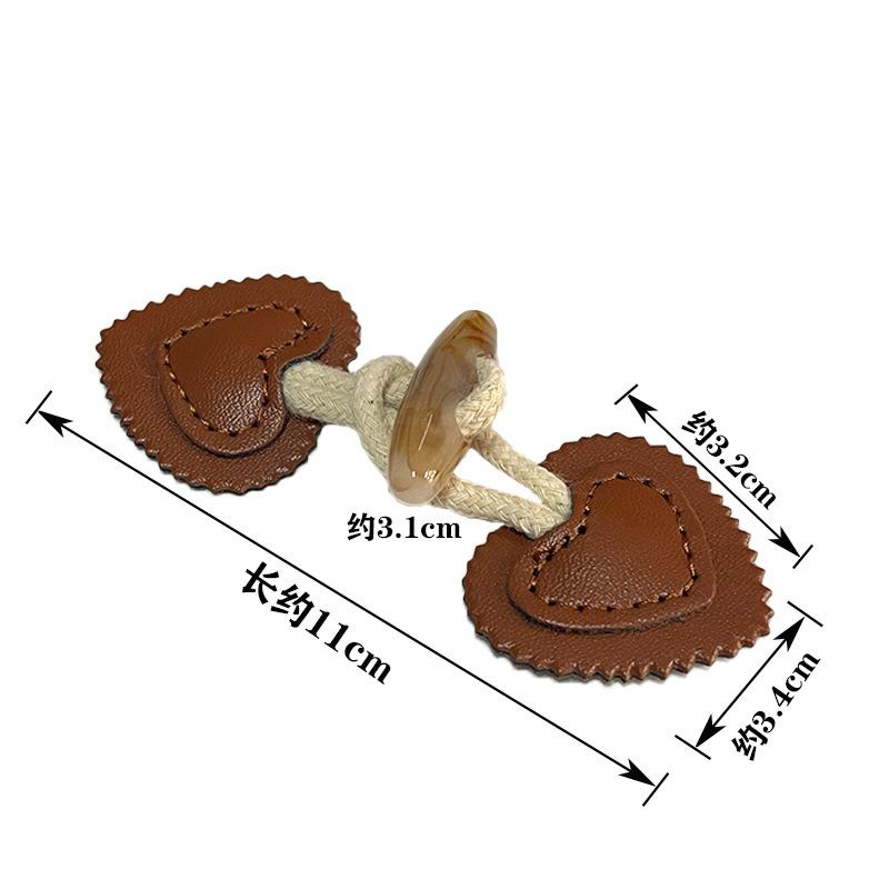 4Pairs Rope Leather Pair Button for Sewing Supplies Coat Sweater Cardigan Belt Buckle Handwork Clothing Decoration