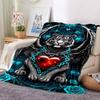 1PC Tiger Angel Heart Chain Design Print Blanket, Soft Throw Blanket - Warm & Cozy for Couch, Bed, Office, and Travel yy250912190