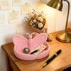 Rosa Schmetterlings Schmuckschale, Schreibtisch-Organizer für Ringe, Halsketten, Ohrringe und Armbänder, Dekorative Schale für Schminktisch