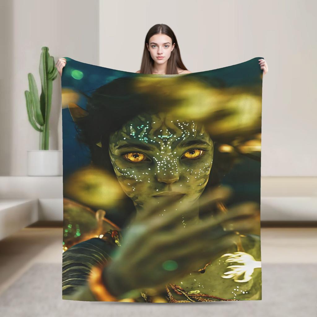 2025 Avatar 3 Movie Knitted Blanket   Fuzzy Throw Blanket Bed Sofa Personalised Soft Warm Bedsprea