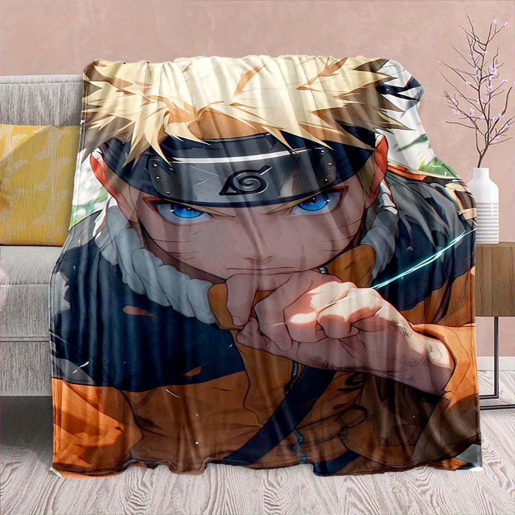 Naruto Anime Flannel Blanket - Soft Warm Perfect for Sofa, Bedding Camping Travel Office Home Decor -QJY