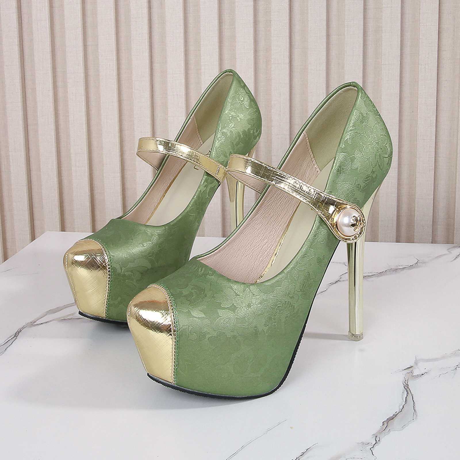 

Подбор цвета осень новый китайский жемчуг Мэри супер высокий каблук водонепроницаемая платформа женская обувь 40