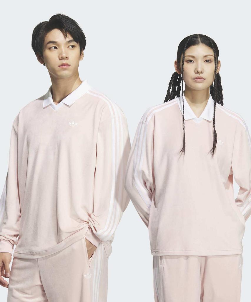 ADIDAS Velour Polo Long Sleeve - Sandy Pink / Kq5487