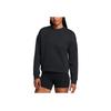 Under Armour Unstoppable Fleece Crew Fashion Loose Fit Round Neck Long Sleeve Sweatshirt Women Sweatshirt Black 1387883-001