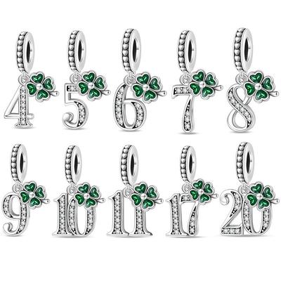 S925 Silver 925 Silver Lucky Birthday Number Beads DIY Bracelet Making Kit