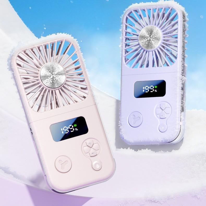 Multi-Functional Smart Fan: Foldable, High-Speed, Low-Noise, Long-Lasting Battery, Digital Display Handheld Fan.