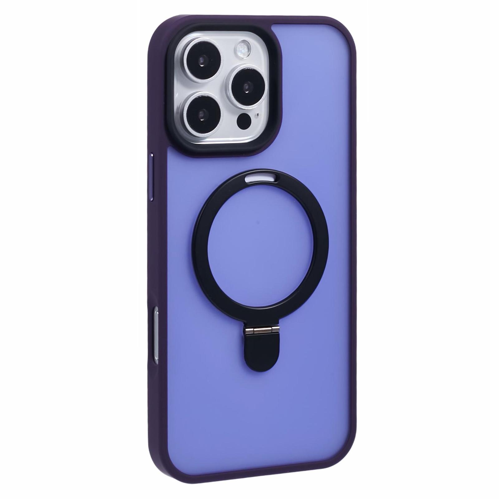 

For iPhone 16 Pro Max Kickstand Case Phone Cover Compatible with MagSafe Purple