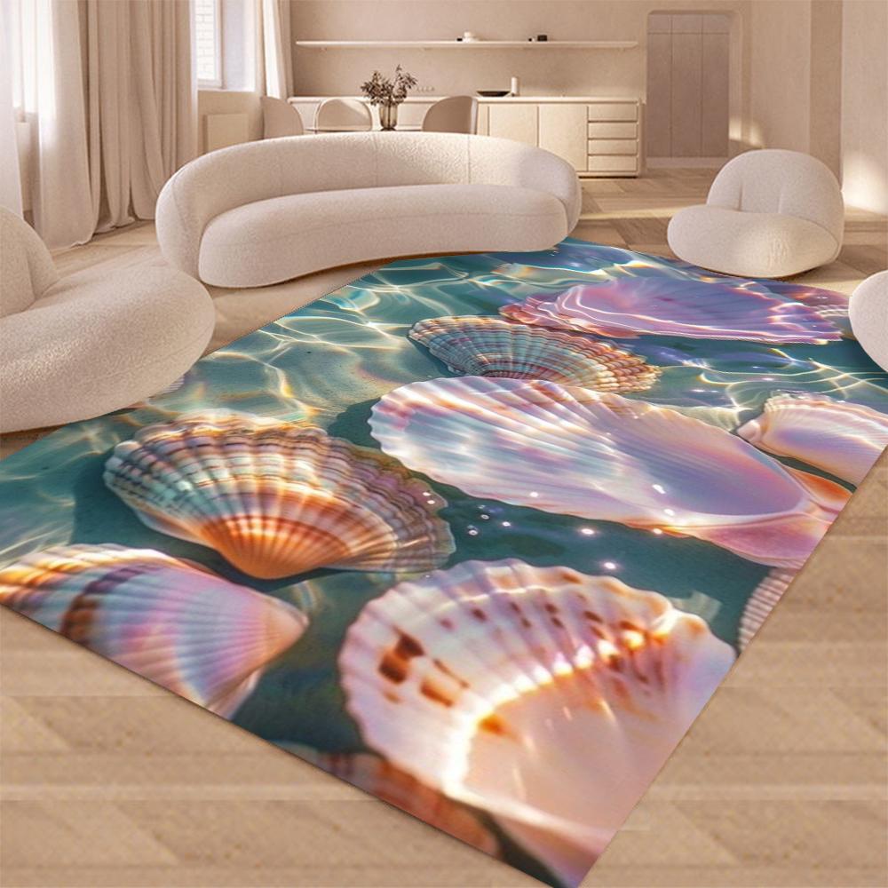 Sea Shell 3D Carpet Dolphin Jump Mat Sea Turtle Home Decoration Coral Reef Door Rug Non-Slip Floor Mat Living Room Decoration