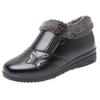 Winter Non-Slip Velvet Flat Boots for Middle-Aged & Elderly Women - Warm, Waterproof, Low-Top Grandma Shoes