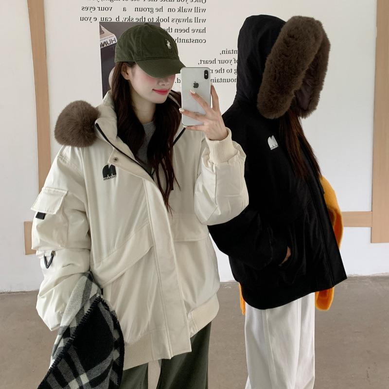 Tooling Cotton Clothes Women's Winter New Short, Small, Big Fur Collar Thickened Pie To Overcome Cotton-padded Clothes and Jackets Sports Models