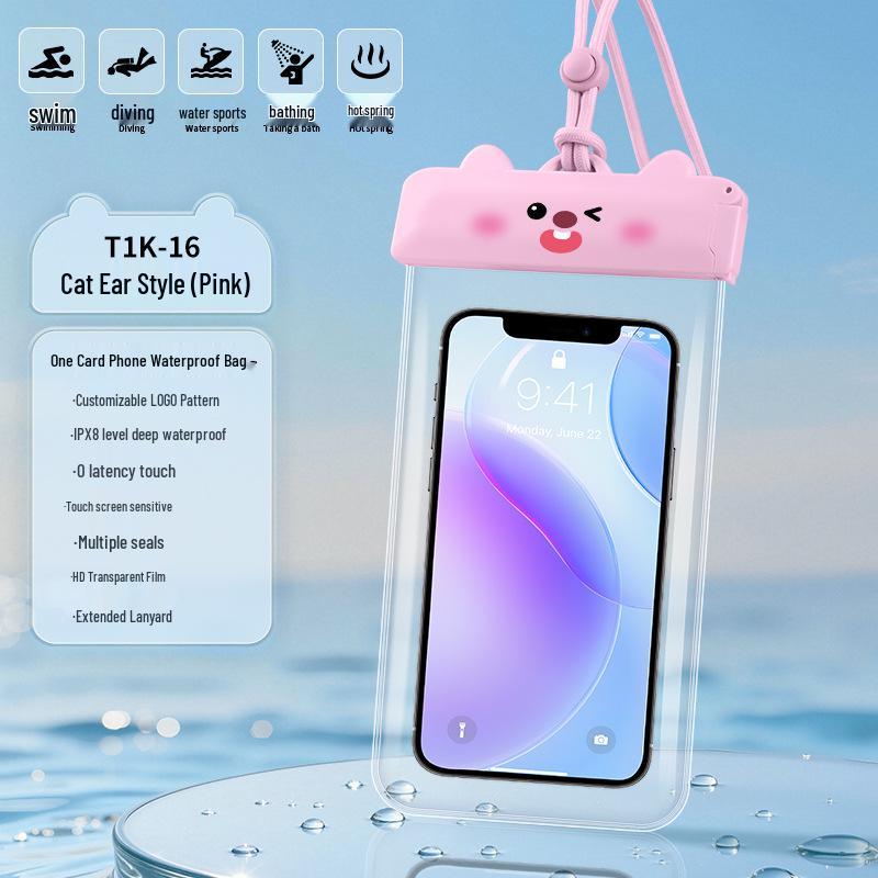 X8 Cartoon TPU Waterproof Floating Phone Case - Touchscreen Compatible for Swimming & Rafting