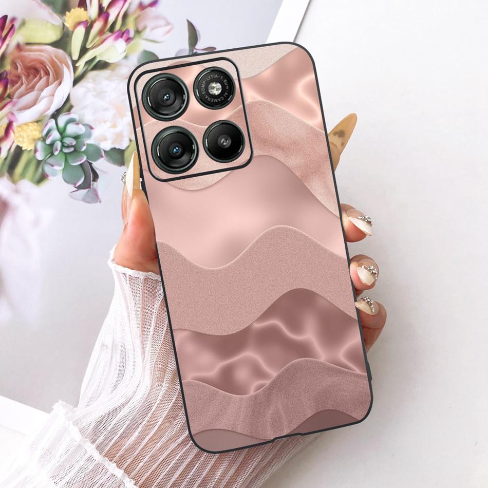 For Motorola Moto G17 Cute Flower Butterfly Cat Painted Case For Motorola MotoG17 G17 Power Black Silicone Soft Phone Cases Moto G17